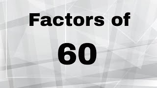 Factors of 60