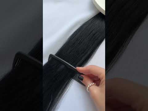 Волосся для гарячого нарощування на капсулах, 45 см, пряме, 100 пасм, чорне (01) video