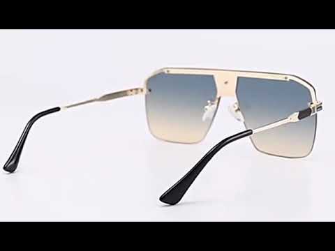Gradient Square Sunglasses Design Oversized Rimless Sun Glasses For Female Eyewear