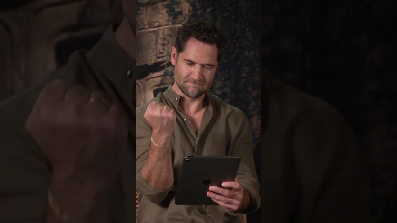 Rupert Friend & Manuel Garcia-Rulfo play the Jurassic World Rebirth 16-Bit game!