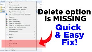 Delete is missing - Quick and Easy Solution!  Delete option missing can