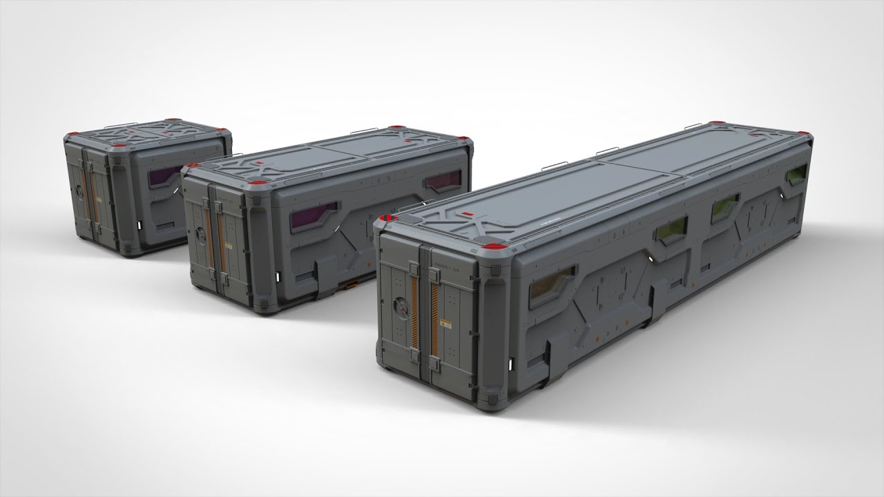 Sci fi cargo container 2 3D Model