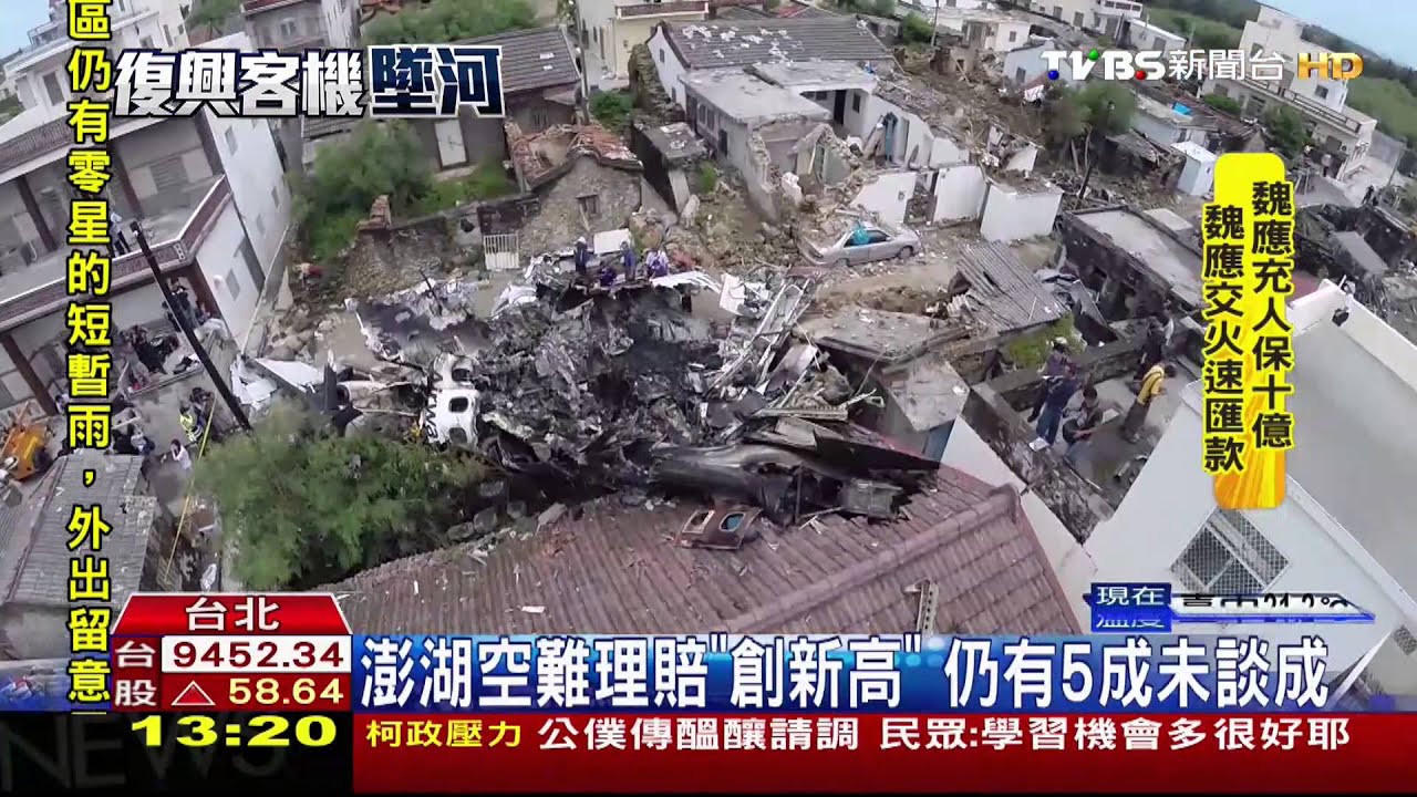 復興客機墜河/比照去年! 復航南港空難賠償1490萬