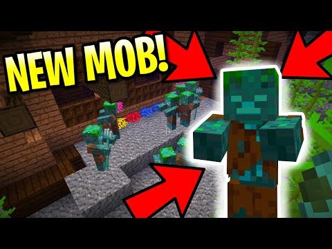 Minecraft 1.13 Aquatic Update NEW MOB!!!! "DROWNED" PE, Xbox, PS4 & Switch