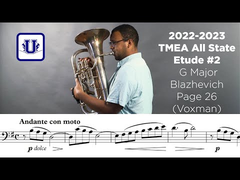 2022-2023 TMEA Euphonium Etude #2 G Major Page 26 by Blazhevich (Voxman)
