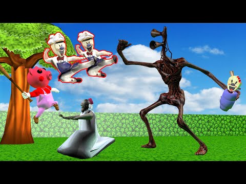 Granny vs Siren Head vs  Family Baldi vs Piggy - funny horror animation parody full