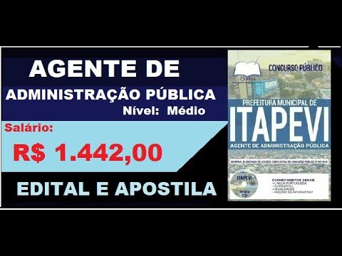 Edital Apostila Concurso Prefeitura de Itapevi SP 2019 Agente de Administração Pública