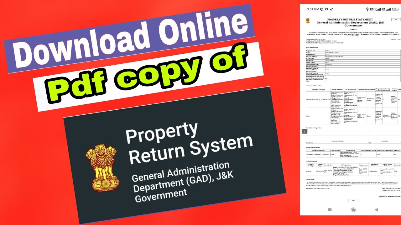 how download property return system form pdf file online in mobile #property return pdf download