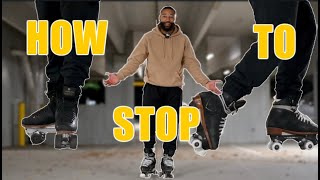 HOW TO ROLLER SKATE | Part 3 (3 Easy Stopping Methods)
