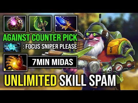 UNLIMITED SKILL SPAM 7Min Midas 100% Deleted Hard Counter Annoying Sniper Dota 2