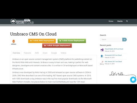 Secured Umbraco CMS on Windows 2012 R2  Deploy on Azure , AWS and Google Cloud Platform.