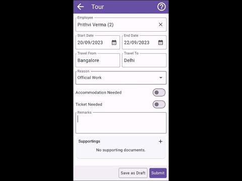 Tour and Work From Home - EazeWork HRMS