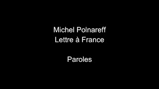 Michel Polnareff-Lettre à France-paroles