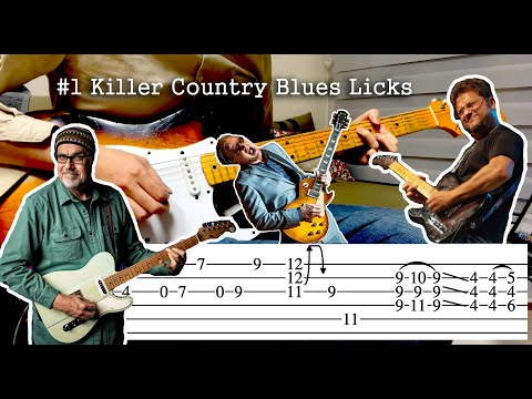 Guitar Lesson | #1 Killer Country Blues Licks by Guitar Heroes(With TABS)
