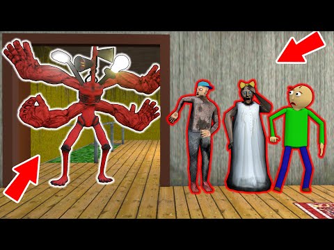 Monster Head vs Granny vs Baldi vs Grandpa - funny horror school animation (41-60 series in a row)