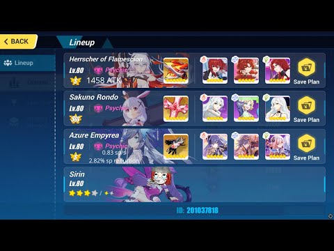 HI3 Exalted Abyss Nirvana 427D Heimdall - 780 (S.2) HoFS/SR/AE 3* Sirin