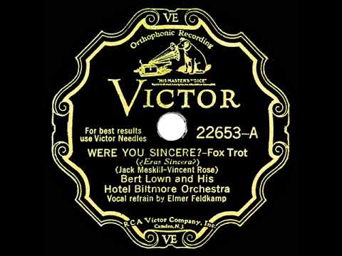 1931 Bert Lown - Were You Sincere? (Elmer Feldkamp, vocal)