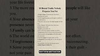 10 Brutal Truth | #truth #growth #motivation #mindset #psychology #humannature