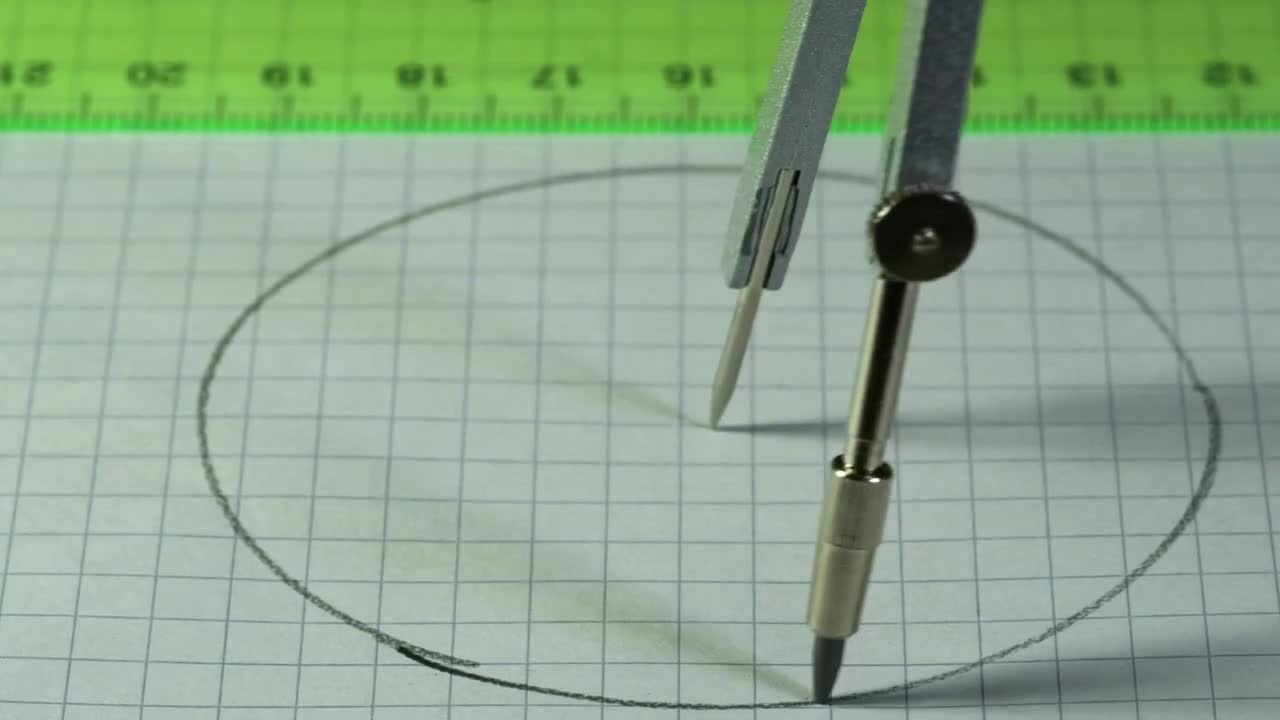 Drawing Circle With Compass Stock Video