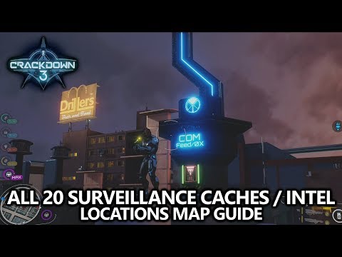 Crackdown 3 - All 20 Surveillance Caches / Intel Fragments - Locations Map Guide
