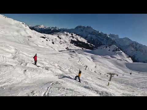 Swiss Wall - used as a ski lesson behind instructor