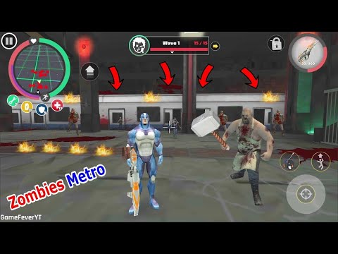 Rope Hero: Vice Town - (New Arena Subway Ground) Zombies Coming off the Train - Android Gameplay HD