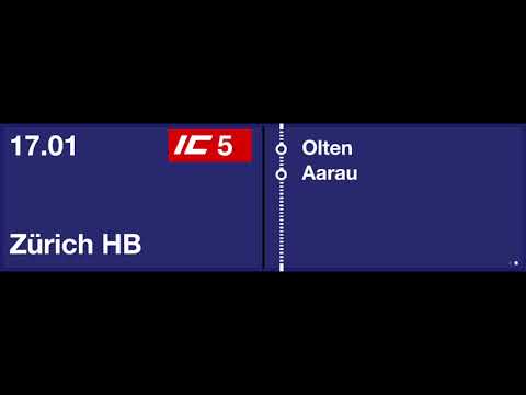 SBB Ansage - Reminder - IC5 von Solothurn nach Zürich HB