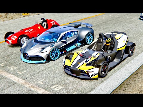 Bugatti Divo vs KTM X-BOW vs Ferrari IndyCar 1952 - Spa