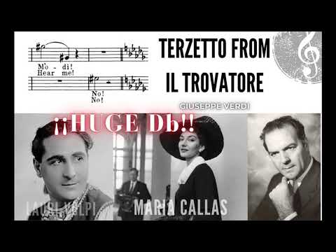 Terzetto of Il Trovatore - Maria callas, Lauri-Volpi (HUGE Db BOTH!!!) and Paolo Silveri