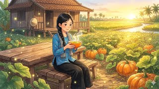harvesting and processing pumpkins | anime AI ASMR