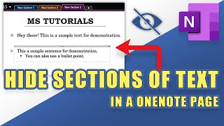 OneNote - Hide Sections of Text Within a Page (Simple Trick for Collapsing/Hiding Text)