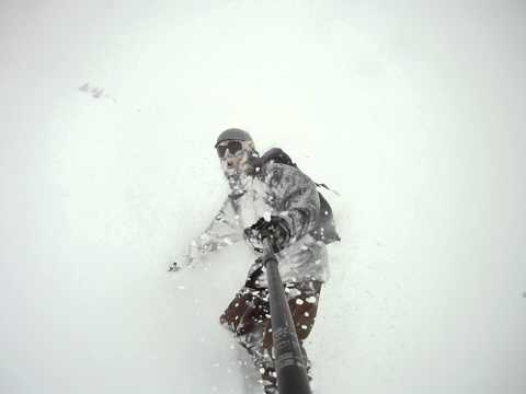 GoPro HD Snowboarding the Storm at Cameron, Pass Colorado 4.10.11