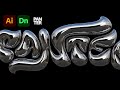 How To Make 3D Chrome Text Effect In Illustrator And Adobe Dimension
