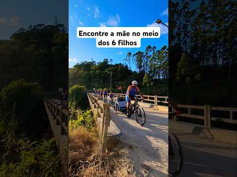 Encontre a mãe no meio dos 6 filhos ciclistas!  #familiapedal7 #bike #filhos #bicicleta #crianças