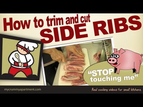 How to cut pork side ribs.