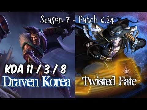 DRAVEN Korea vs TWISTED FATE Mid - Patch 6.24 KR Ranked