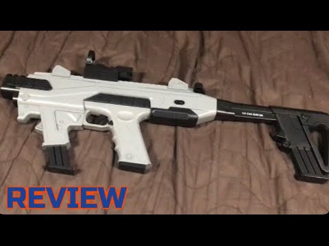 Glock pistol carbine review! Nerf style soft air toy gun FULL REVIEW!