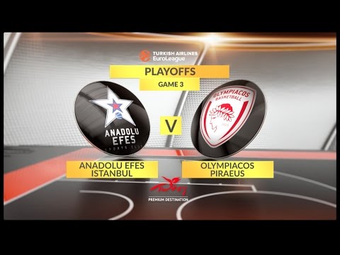 EuroLeague Highlights Playoffs 3: Anadolu Efes Istanbul 64-60 Olympiacos Piraeus