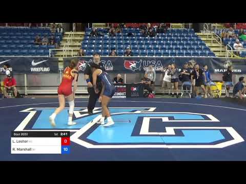 112 Lbs Round Of 64 - Laila Lesher, Kansas Vs Rose Ann Marshall, Wisconsin 97b1