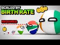 COUNTRIES SCALED BY BIRTH RATE Countryballs Animation