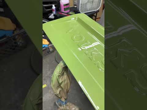 Cut and buff Volkswagen tailgate