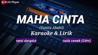 Download lagu MAHA CINTA - Yunita Ababil - Karaoke & Lirik - versi dangdut - nada cewek(G#m) mp3