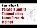 How To Draw A PARABOLA And Its Tangent Using FOCUS DIRECTRIX METHOD Engg Curves Engg Drawing