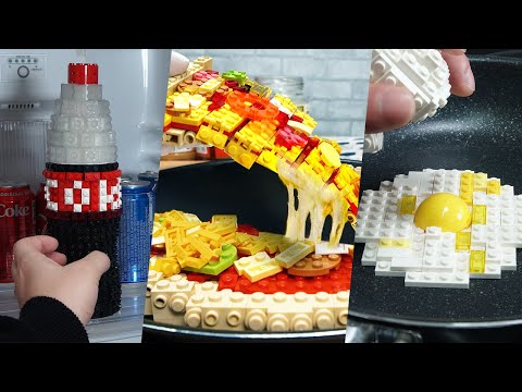 Lego In Real Life 5 Episodes - Chocolate Cake / Stop Motion Cooking ＆ ASMR