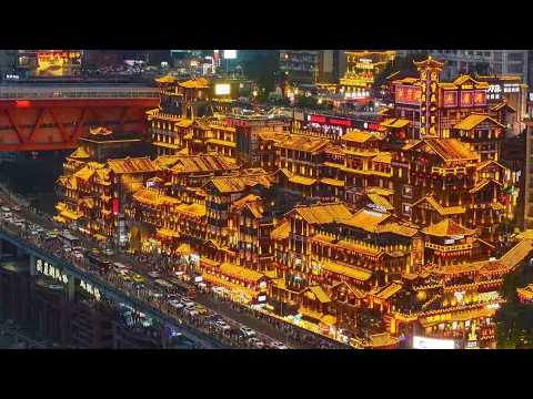Live: Enjoy the charming night view of Hongya Cave in Chongqing