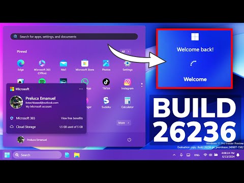 New Windows 11 Build 26236 – New Login Animation, New Start Menu, Recall AI and Fixes (Canary)