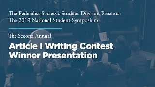 Click to play: The Second Annual Article I Writing Contest Winner Presentation
