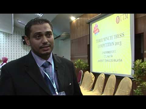 3 Minute Thesis Competition 2013, UTM (Interview -Faisal Abdulkarem Qasem Saeed)
