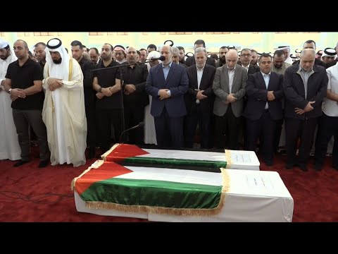 Coffin of slain Hamas chief arrives in Doha mosque for funeral prayers | AFP
