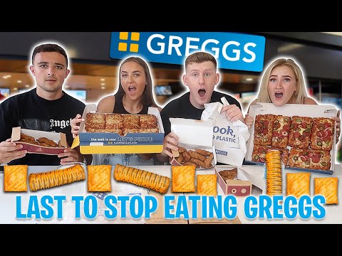 Last to STOP Eating GREGGS Wins £1,000 - Challenge *VS SISTERS BOYFRIEND*